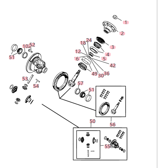Jeep Wrangler JL Rear Differential Repair Kit Bearings 68391559AA 68401123AA